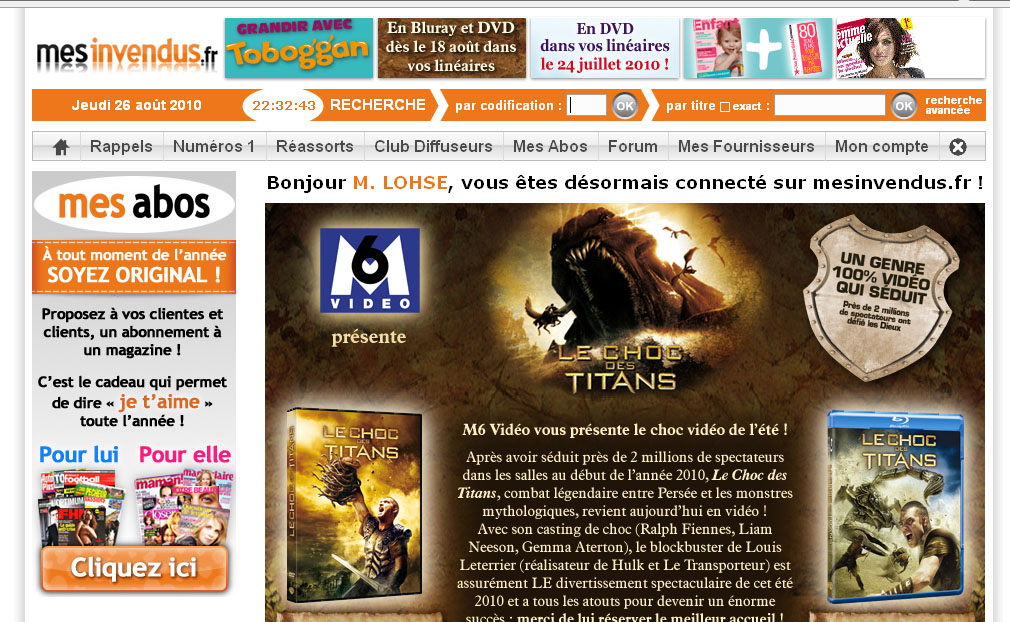 Screenshot of mesinvendus.fr